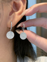 Load image into Gallery viewer, LUOWEND 18K White Gold Natural Diamond Hoop Earrings for Women