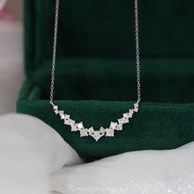 Load image into Gallery viewer, LUOWEND 18K White Gold Real Natural Diamond Pendant Necklace for Women