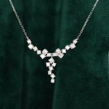 Load image into Gallery viewer, LUOWEND 18K White Gold Real Natural Diamond Pendant Necklace for Women