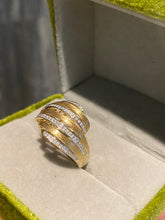Load image into Gallery viewer, LUOWEND 18K Yellow Gold Natural Diamond Ring for Women