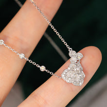 Load image into Gallery viewer, LUOWEND 18K White Gold Real Natural Diamond Pendant Necklace for Women
