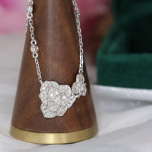 Load image into Gallery viewer, LUOWEND 18K White Gold Real Natural Diamond Pendant Necklace for Women