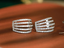 Load image into Gallery viewer, LUOWEND 18K White Gold Natural Diamond Earrings for Women