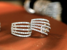 Load image into Gallery viewer, LUOWEND 18K White Gold Natural Diamond Earrings for Women