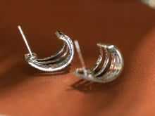 Load image into Gallery viewer, LUOWEND 18K White Gold Natural Diamond Earrings for Women