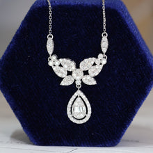 Load image into Gallery viewer, LUOWEND 18K White Gold Real Natural Diamond Pendant Necklace for Women
