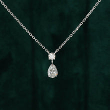 Load image into Gallery viewer, LUOWEND 18K White Gold Real Natural Diamond Pendant Necklace for Women