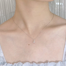 Load image into Gallery viewer, LUOWEND 18K White Gold Real Natural Diamond Pendant Necklace for Women