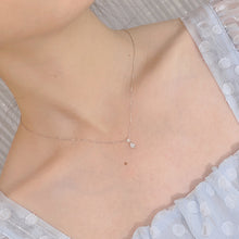 Load image into Gallery viewer, LUOWEND 18K White Gold Real Natural Diamond Pendant Necklace for Women