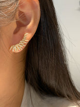 Load image into Gallery viewer, LUOWEND 18K White or Yellow Gold Natural Diamond Earrings for Women