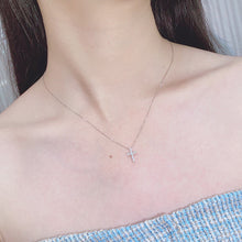 Load image into Gallery viewer, LUOWEND 18K White Gold Real Natural Diamond Pendant Necklace for Women