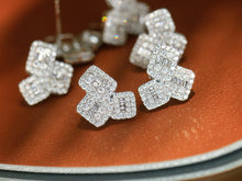 Load image into Gallery viewer, LUOWEND 18K White Gold Natural Diamond Stud Earrings for Women