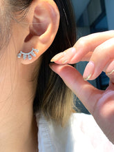 Load image into Gallery viewer, LUOWEND 18K White Gold Natural Diamond Stud Earrings for Women