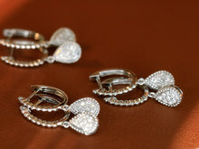 Load image into Gallery viewer, LUOWEND 18K White Gold Natural Diamond Hoop Earrings for Women
