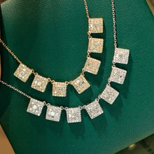 Load image into Gallery viewer, LUOWEND 18K White/Yellow Gold Natural Diamond Necklace for Women