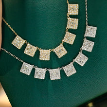 Load image into Gallery viewer, LUOWEND 18K White/Yellow Gold Natural Diamond Necklace for Women