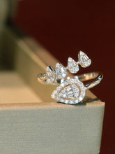 Load image into Gallery viewer, LUOWEND 18K White Gold Natural Diamond Ring for Women