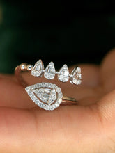 Load image into Gallery viewer, LUOWEND 18K White Gold Natural Diamond Ring for Women