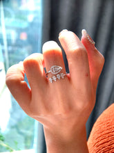 Load image into Gallery viewer, LUOWEND 18K White Gold Natural Diamond Ring for Women