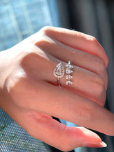 Load image into Gallery viewer, LUOWEND 18K White Gold Natural Diamond Ring for Women