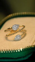 Load image into Gallery viewer, LUOWEND 18K Yellow Gold Natural Diamond Ring for Women