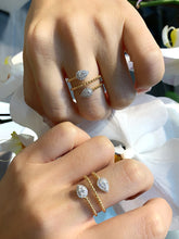 Load image into Gallery viewer, LUOWEND 18K Yellow Gold Natural Diamond Ring for Women