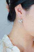 Load image into Gallery viewer, LUOWEND 18K White Gold Natural Diamond Earrings for Women