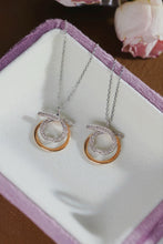 Load image into Gallery viewer, LUOWEND 18K White+Yellow Gold Natural Diamond Pendant Necklace for Women