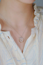 Load image into Gallery viewer, LUOWEND 18K White+Yellow Gold Natural Diamond Pendant Necklace for Women