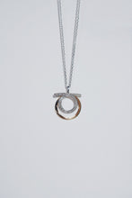 Load image into Gallery viewer, LUOWEND 18K White+Yellow Gold Natural Diamond Pendant Necklace for Women