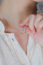 Load image into Gallery viewer, LUOWEND 18K White+Yellow Gold Natural Diamond Pendant Necklace for Women