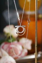 Load image into Gallery viewer, LUOWEND 18K White+Yellow Gold Natural Diamond Pendant Necklace for Women