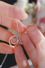 Load image into Gallery viewer, LUOWEND 18K White+Yellow Gold Natural Diamond Pendant Necklace for Women