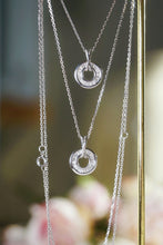 Load image into Gallery viewer, LUOWEND 18K White Gold Natural Diamond Pendant Necklace for Women