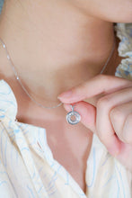 Load image into Gallery viewer, LUOWEND 18K White Gold Natural Diamond Pendant Necklace for Women