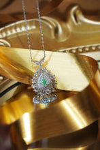 Load image into Gallery viewer, LUOWEND 18K White Gold Natural Green Diamond Necklace for Women