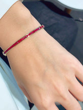 Load image into Gallery viewer, LUOWEND 18K Yellow Gold Natural Ruby Bangle for Women
