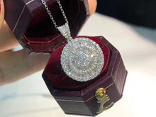 Load image into Gallery viewer, LUOWEND 18K White Gold Natural Diamond Necklace for Women