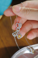 Load image into Gallery viewer, LUOWEND 18K White Gold Natural Yellow Diamond Necklace for Women