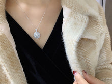 Load image into Gallery viewer, LUOWEND 18K White Gold Natural Diamond Necklace for Women