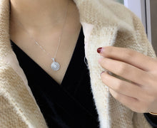 Load image into Gallery viewer, LUOWEND 18K White Gold Natural Diamond Necklace for Women