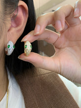 Load image into Gallery viewer, LUOWEND 18K White/Yellow Gold Natural Gemstone Earrings for Women