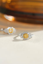 Load image into Gallery viewer, LUOWEND 18K White Gold Natural Yellow Diamond Ring for Women