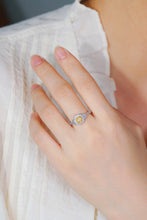 Load image into Gallery viewer, LUOWEND 18K White Gold Natural Yellow Diamond Ring for Women