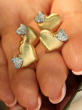 Load image into Gallery viewer, LUOWEND 18K Yellow Gold Natural Diamond Earrings for Women