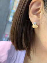 Load image into Gallery viewer, LUOWEND 18K Yellow Gold Natural Diamond Earrings for Women