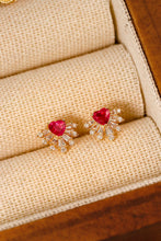Load image into Gallery viewer, LUOWEND 18K Yellow Gold Real Natural Ruby and Diamond Gemstone Earrings for Women