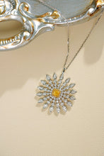 Load image into Gallery viewer, LUOWEND 18K White Gold Natural Yellow Diamond Necklace for Women