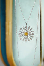 Load image into Gallery viewer, LUOWEND 18K White Gold Natural Yellow Diamond Necklace for Women