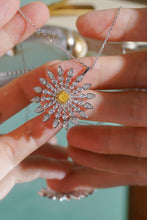 Load image into Gallery viewer, LUOWEND 18K White Gold Natural Yellow Diamond Necklace for Women